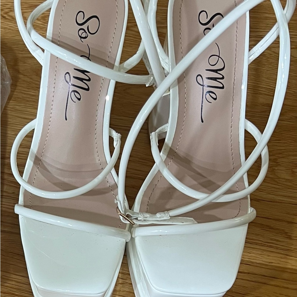 So Me Elegant White Strappy Heels